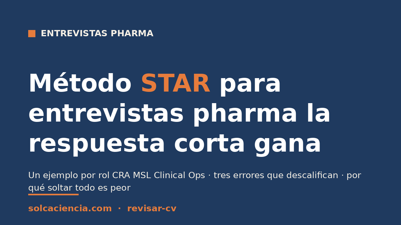 Método STAR para entrevistas pharma: la respuesta corta gana