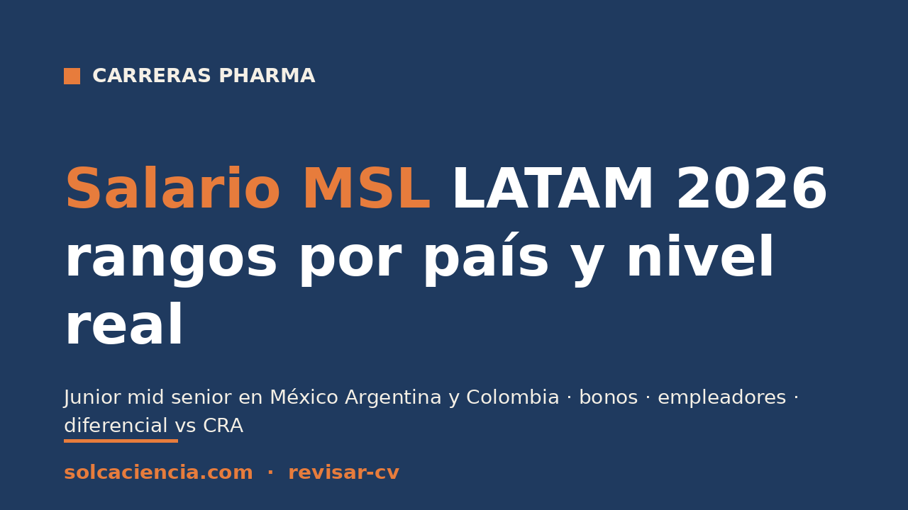 Salario MSL LATAM 2026: rangos por país y nivel real