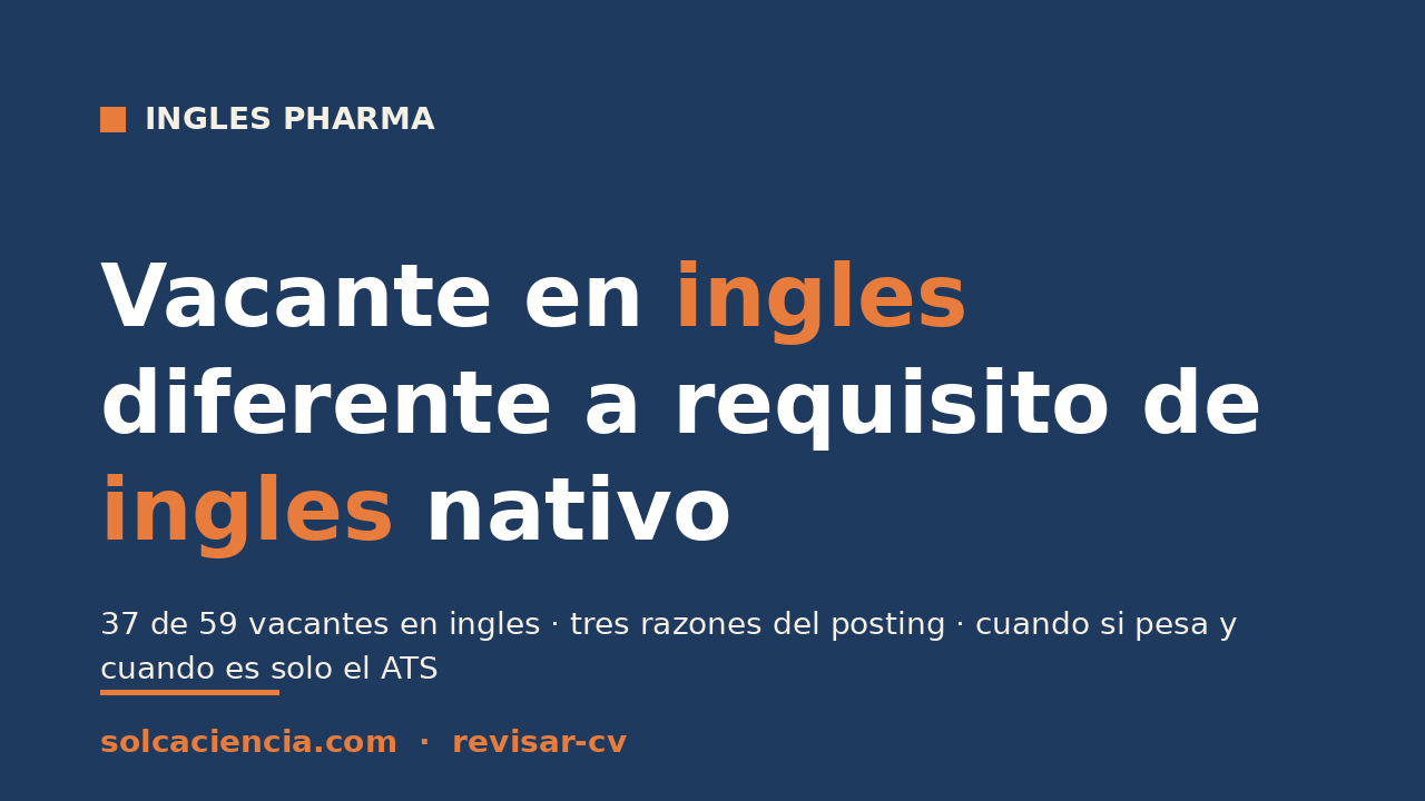 Vacante en inglés ≠ requisito de inglés nativo: cómo leerla bien